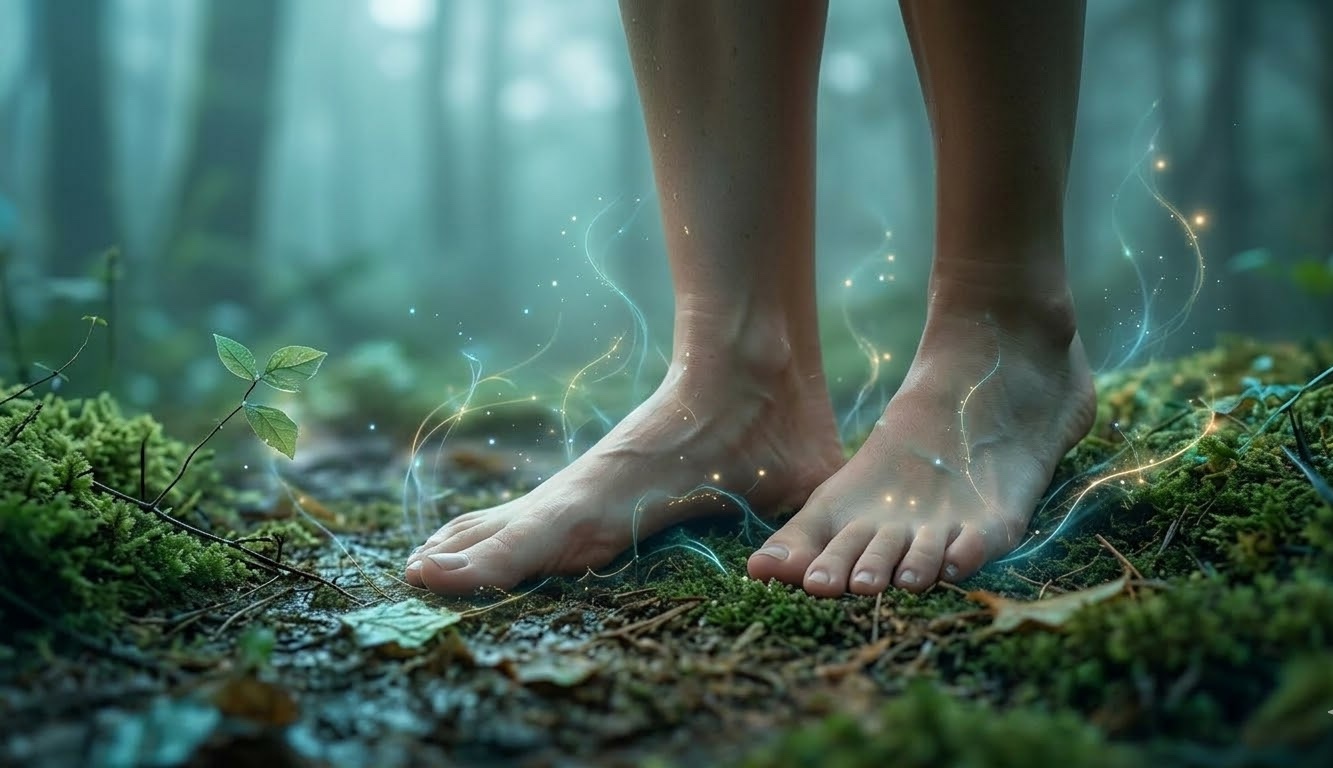 Persona conectando con la naturaleza durante un proceso de transformación interior, en línea con la mirada de Carl Jung